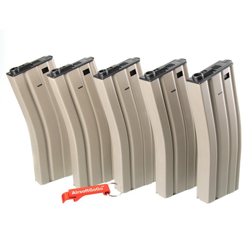 Marui / King Arms 450 series high capacity magazine for electric gun M4 (5 pieces, dark earth color)