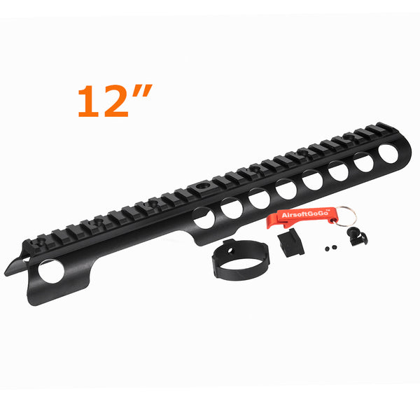 12 inch rail system for PPS M870 gas shotgun (black)