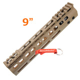 9 inch aluminum Keymod handguard for M4 M16 electric gun (dark earth color)