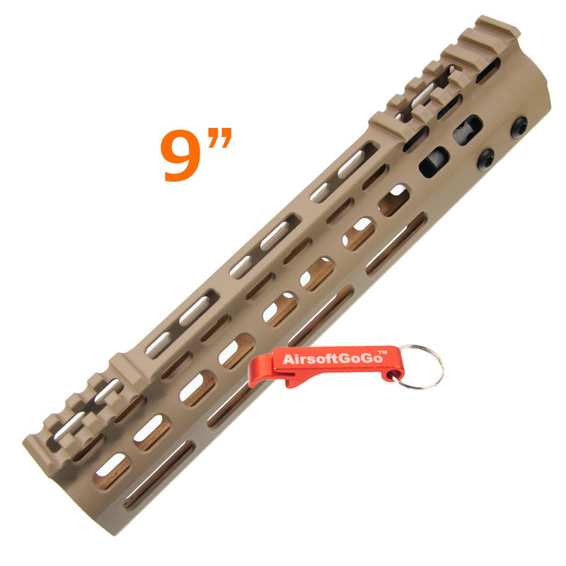 9 inch aluminum Keymod handguard for M4 M16 electric gun (dark earth color)