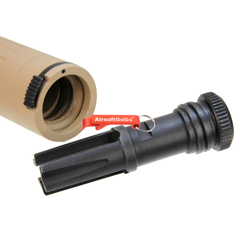 14mm reverse thread suppressor with flash hider for M4 / SPR electric gun