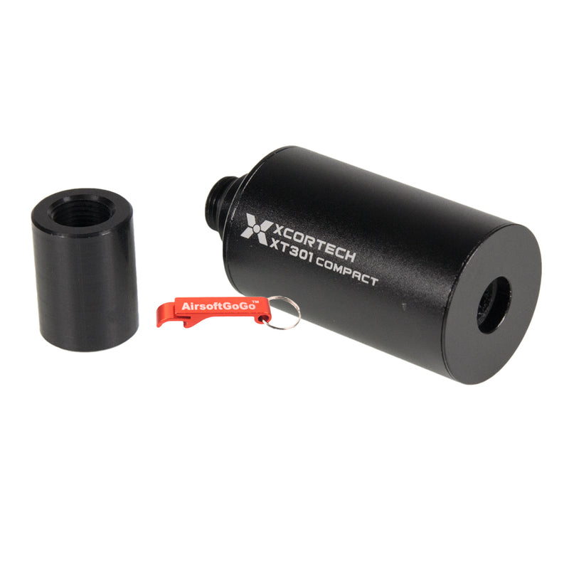 XCORTECH XT301ミニ コンパクト・UVトレーサー 11mm正ネジ対応(14mm逆ネジアダプター付属) 電動ガンM4 / M16対応 (ブラックカラー)