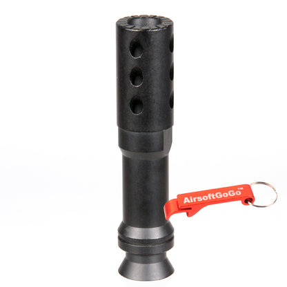 A&amp;K M249 PARA electric gun metal muzzle brake/flash hider (14mm reverse thread)