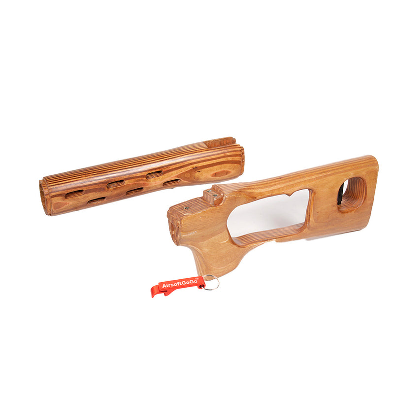 A&amp;K SVD Dragunov Spring Air Compatible Wooden Stock &amp; Handguard Set