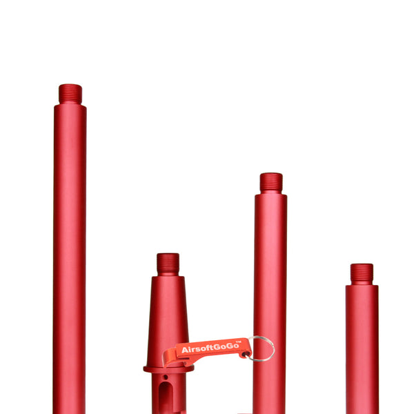 マルイ 電動ガンM4/M16専用のカスタム マルチレングス アウターバレル 赤色 (サイズ：80/177/125/75mm)