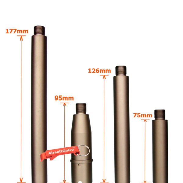 Custom multi-length outer barrel sand color for Systema PTW M4 (Size: 95/177/126/75mm)