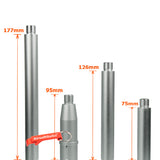 Custom multi-length outer barrel silver for Systema PTW M4 (Size: 95/177/126/75mm)