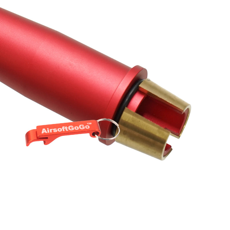 Custom multi-length outer barrel red for Tokyo Marui M4 MWS (Size: 114/176/126/75mm)