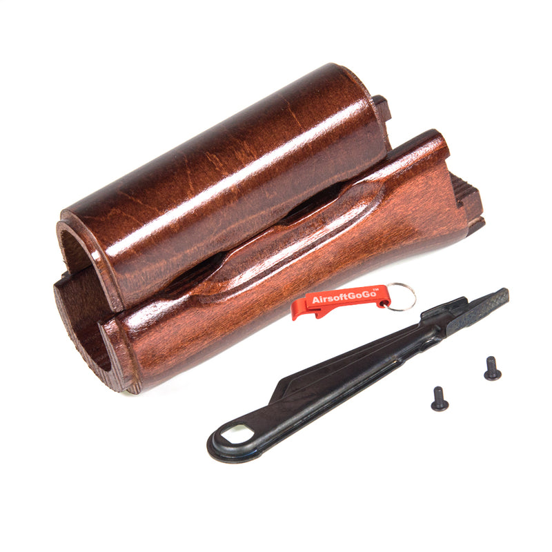 Wooden (plywood) hand guard &amp; selector set WE AKS74UN GBB compatible