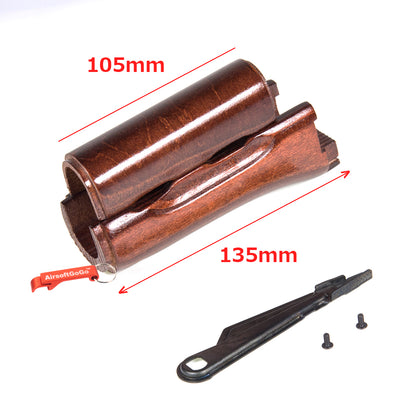 Wooden (plywood) hand guard &amp; selector set WE AKS74UN GBB compatible