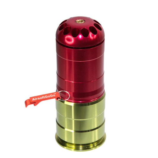 ACM 120発装弾可能40mmメタルガスカート (赤)-AIRSOFT GOGO エアガン・サバゲー用品通販