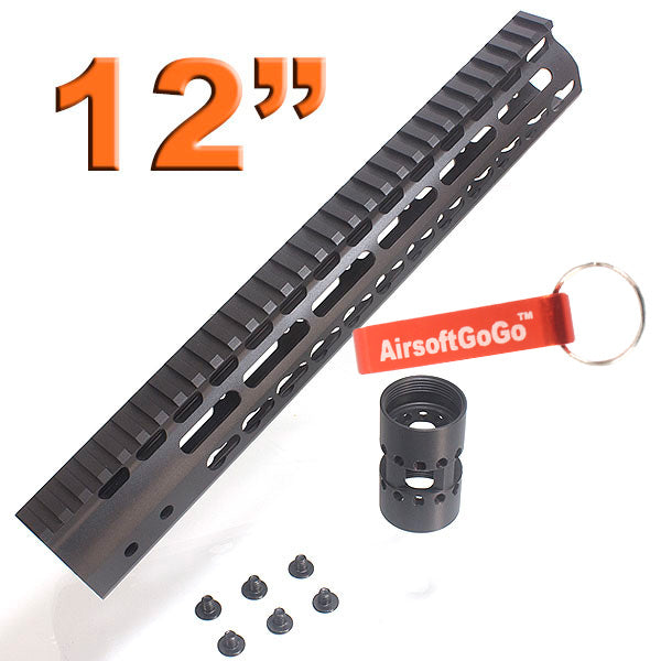 CNC Aluminum 12" Keymod Rail Handguard for Marui G&amp;P M4 / M16 / SR16 / SR25 Series Electric Gun