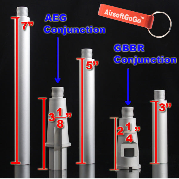 M4 / M4 / SR16 / SR25 シリーズ電動ガン / ガスブローバックライフル用4分割アウターバレル（銀）