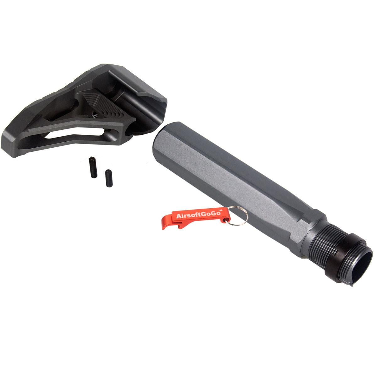 AirSoft Surgeon B5タイプ アルミストック WA / G&P M4 GBB用 (グレーカラー)-AIRSOFT GOGO エアガン・サバゲー用品通販