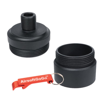 Airtech Studios ARES AMOEBA AM013/AM014 トレーサーアダプターユニット/14mm逆ネジ (ブラックカラー)-AIRSOFT GOGO エアガン・サバゲー用品通販