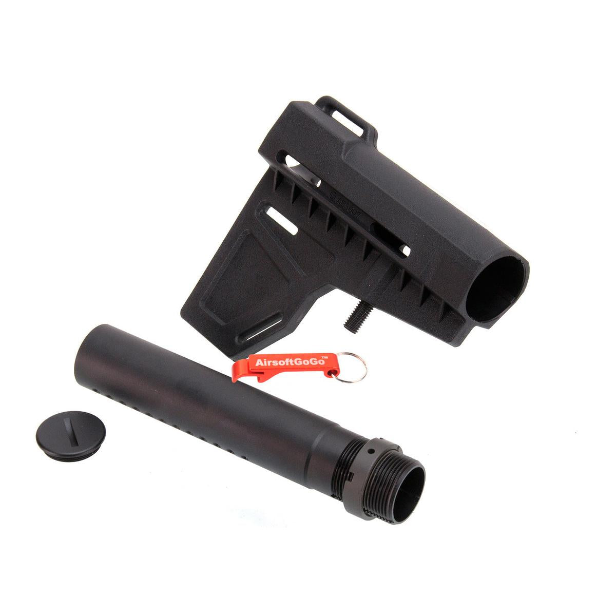 Ameobaアメーバ & Ares 電動ガンM4用 ARES Amoebaアメーバ リトラクタブルストック Bタイプ (ブラック)-AIRSOFT GOGO エアガン・サバゲー用品通販