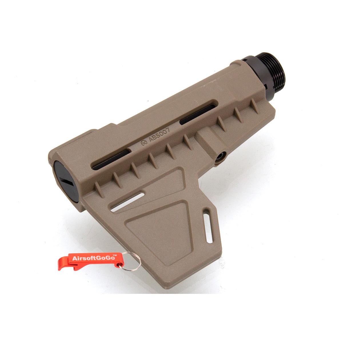 Ameobaアメーバ & Ares 電動ガンM4用 ARES Amoebaアメーバ リトラクタブルストック Bタイプ (ダークアース色)-AIRSOFT GOGO エアガン・サバゲー用品通販