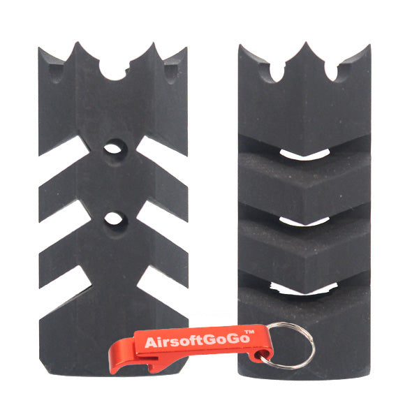 Apple Airsoft Shark Tooth Style Steel Flash Hider 14mm Reverse Thread