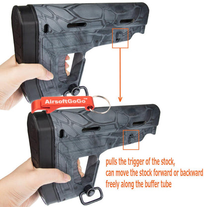 APS製電動ガンM4用RS-1タイプ バッファー・ストック (A-TACS TP迷彩)-AIRSOFT GOGO エアガン・サバゲー用品通販