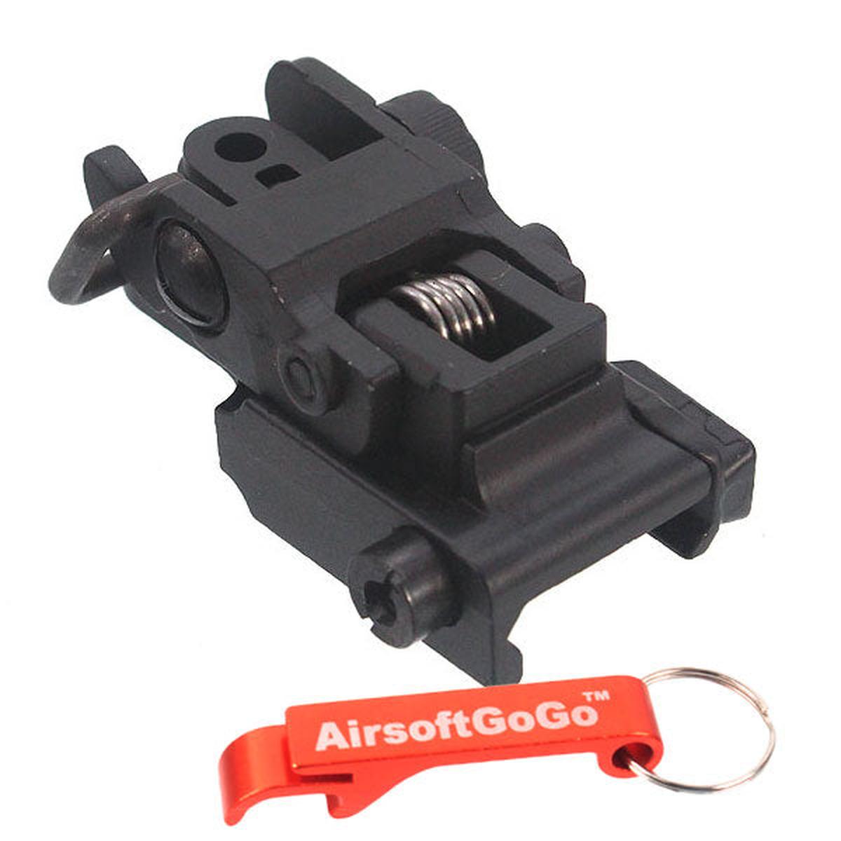 AR15 M4 M16 SR16 SR25 HK416 HK417 20mm レール 電動ガン用ポップアップリアサイト-AIRSOFT GOGO エアガン・サバゲー用品通販
