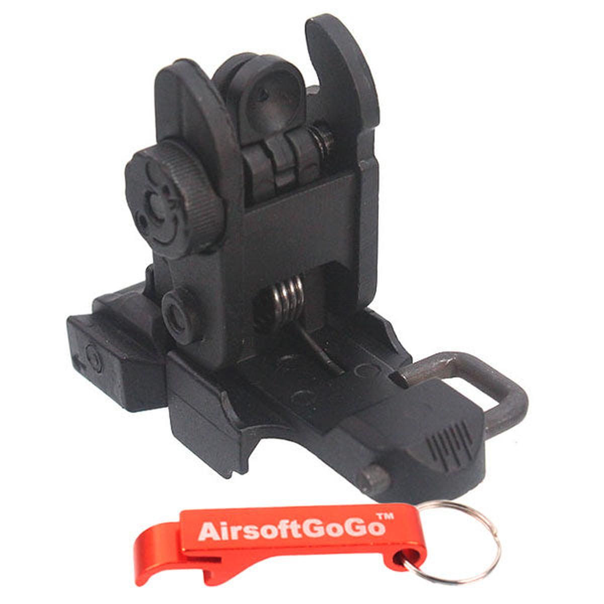 AR15 M4 M16 SR16 SR25 HK416 HK417 20mm レール 電動ガン用ポップアップリアサイト-AIRSOFT GOGO エアガン・サバゲー用品通販