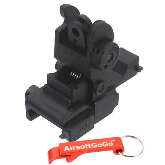 AR15 M4 M16 SR16 SR25 HK416 HK417 20mm レール 電動ガン用ポップアップリアサイト-AIRSOFT GOGO エアガン・サバゲー用品通販