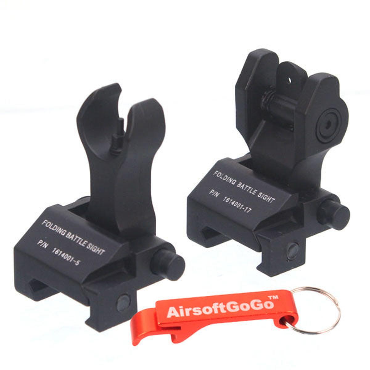 AR16 SR16 SR25 M4 M16・20mmレール対応 フロント / リアサイトセット-AIRSOFT GOGO エアガン・サバゲー用品通販