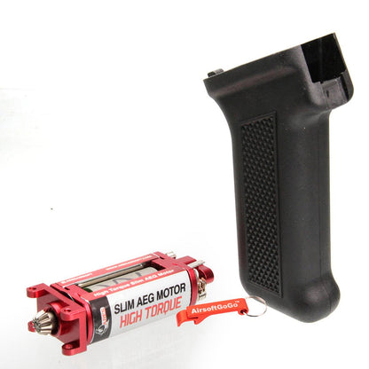 ARES AK スリムピストルグリップ デザートカラー + ハイトルク スリム AEG モーター セット (ブラック)-AIRSOFT GOGO エアガン・サバゲー用品通販