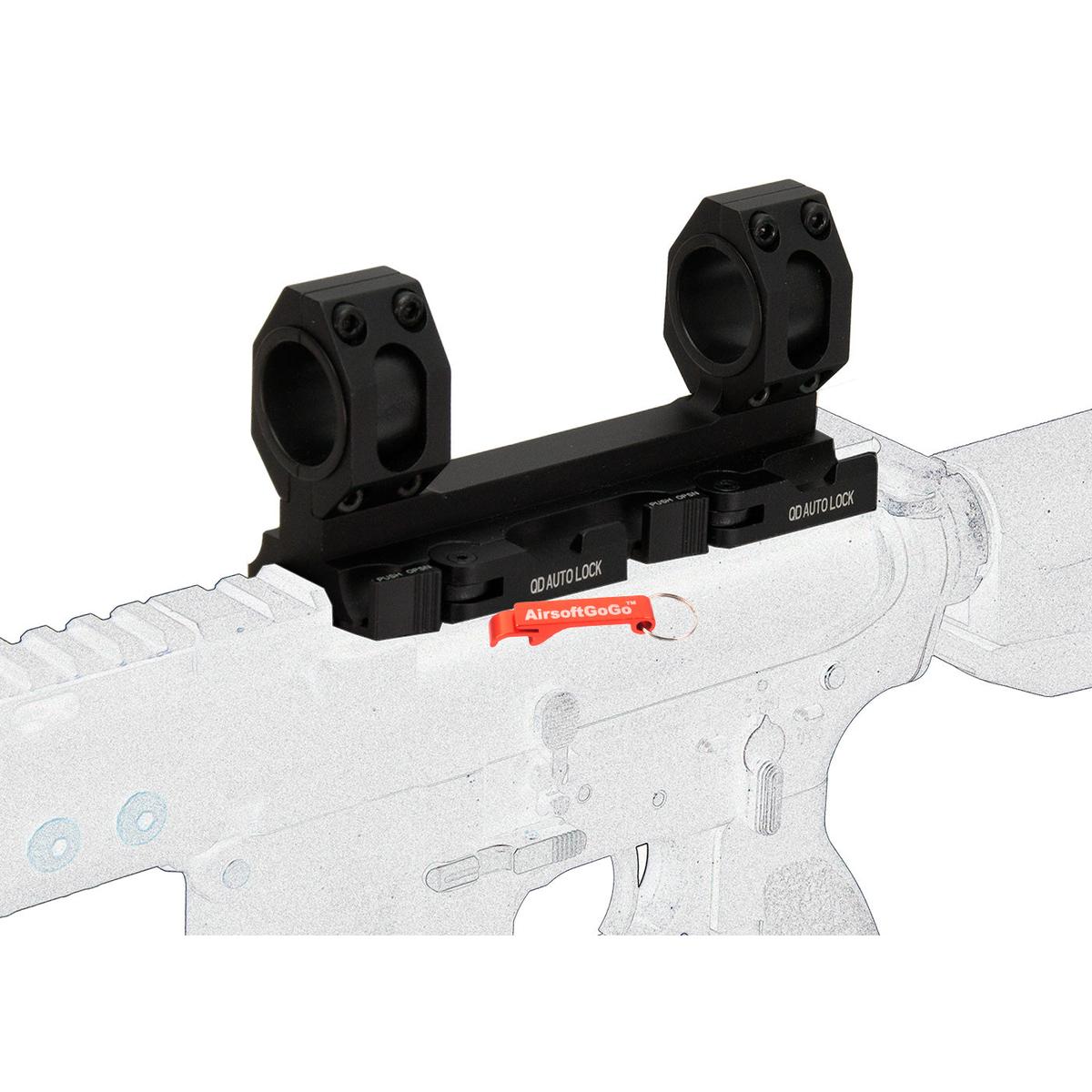 Army Force 25mm/30mm エクステンデッド QD ワンピース マルチリング スコープマウント 20mmレイル対応-AIRSOFT GOGO エアガン・サバゲー用品通販