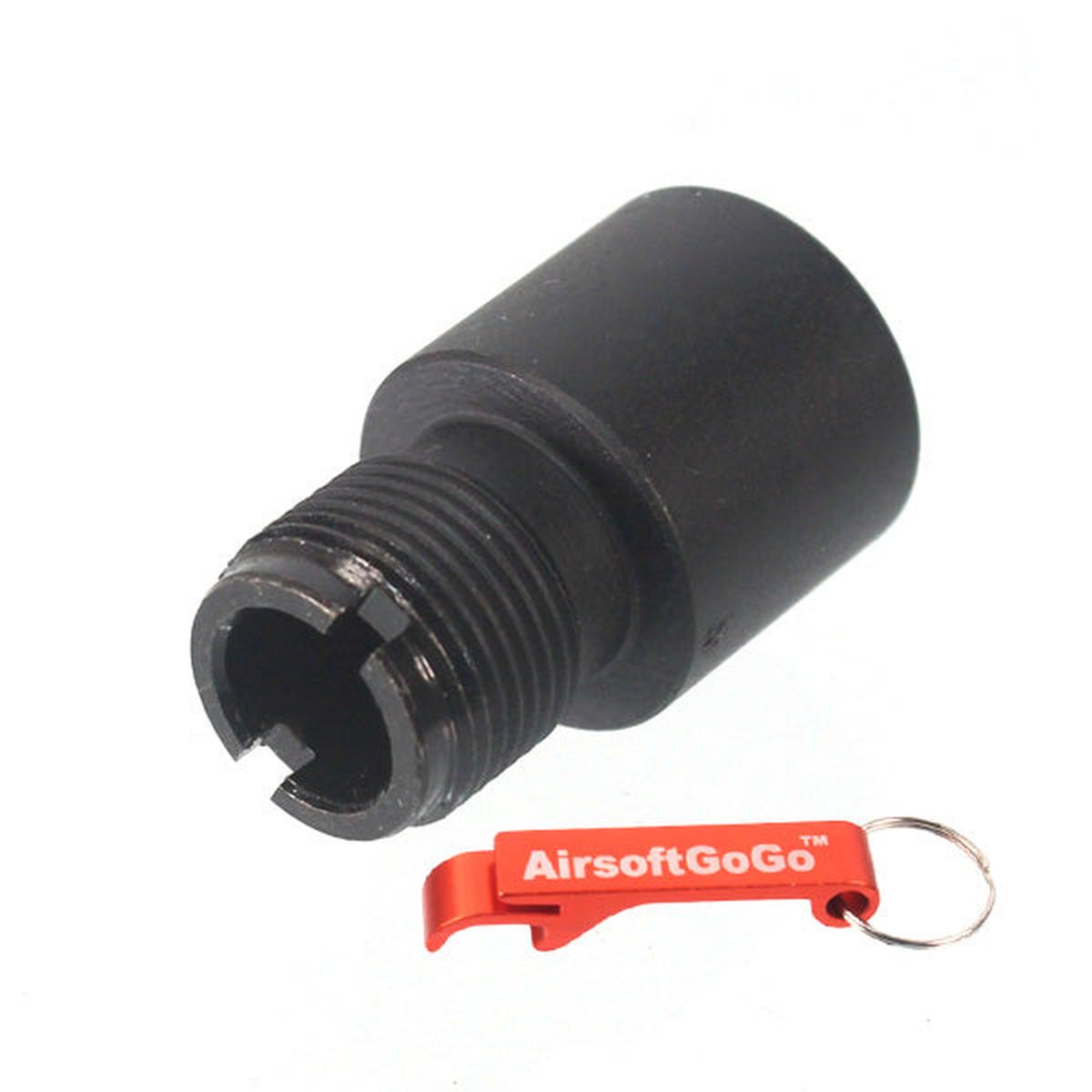 Army Force スチールバレル・サイレンサーアダプター (14mm正ネジ→14mm逆ネジ)-AIRSOFT GOGO エアガン・サバゲー用品通販