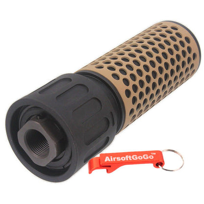 Army Force製フラッシュハイダー・5インチQDC14mm逆ネジサプレッサー（タン）-AIRSOFT GOGO エアガン・サバゲー用品通販