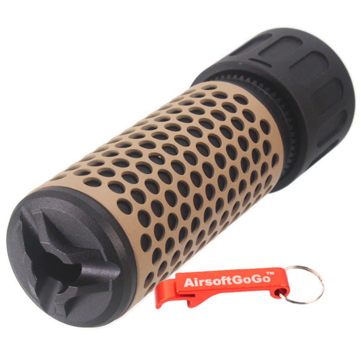 Army Force製フラッシュハイダー・5インチQDC14mm逆ネジサプレッサー（タン）-AIRSOFT GOGO エアガン・サバゲー用品通販