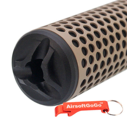 Army Force製フラッシュハイダー・7インチQDC14mm逆ネジサプレッサー（タン）-AIRSOFT GOGO エアガン・サバゲー用品通販