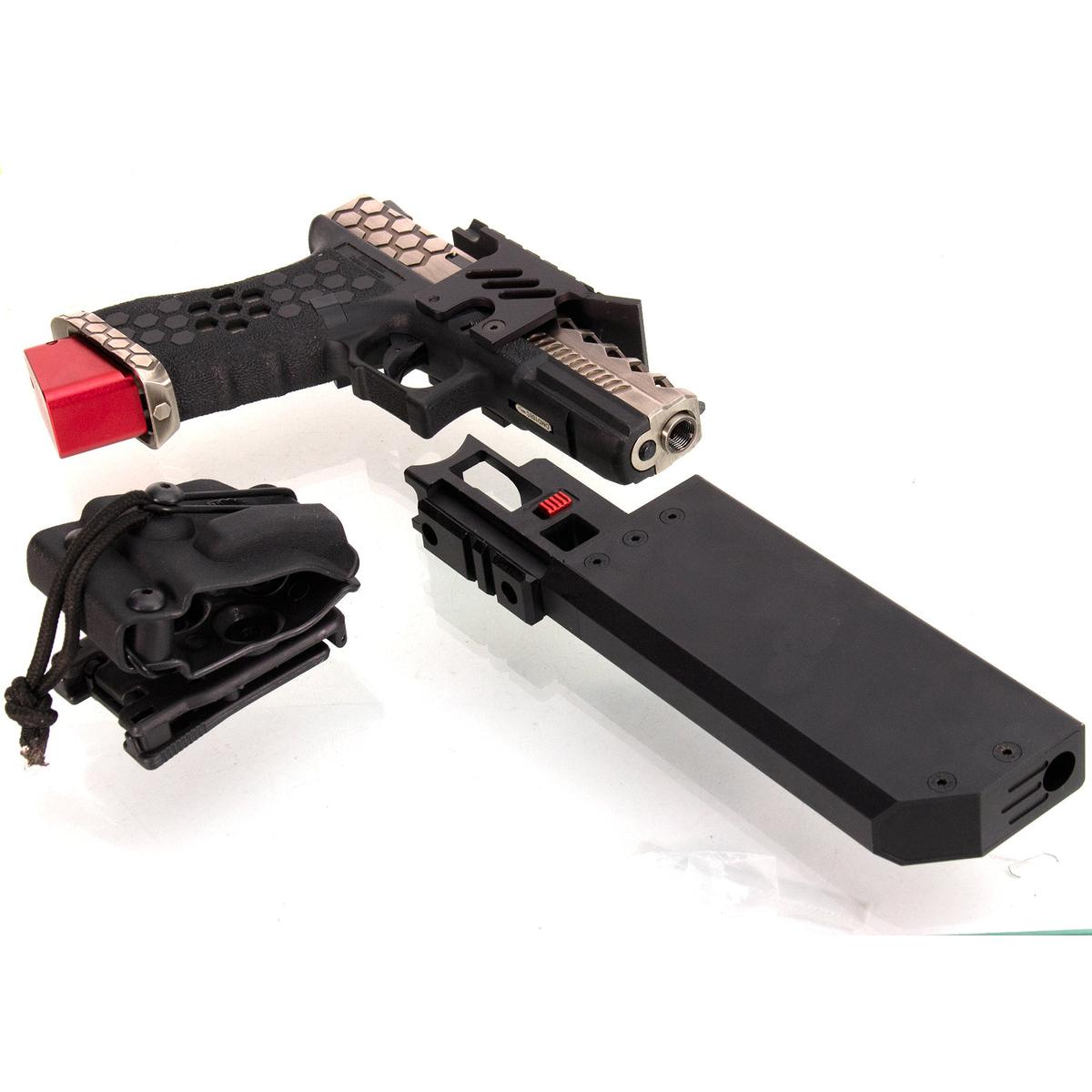 AW CUSTOMのカスタム HEXカット G17 GBB ガスブローバック (スピード ホルスター付き)-AIRSOFT GOGO エアガン・サバゲー用品通販