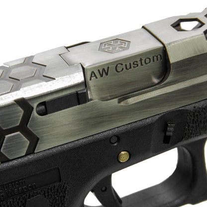 AW CUSTOMのカスタム HEXカット G17 GBB ガスブローバック(2TONE シルバー, ブラック)-AIRSOFT GOGO エアガン・サバゲー用品通販