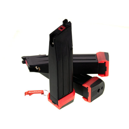 AW / EMG / WE / マルイ製の ハイキャパ 5.1用 Armorer Works 30連ガスマガジン & PTS エンハンスド ピストル ショックプレート(3本入り、ブラック)-AIRSOFT GOGO エアガン・サバゲー用品通販