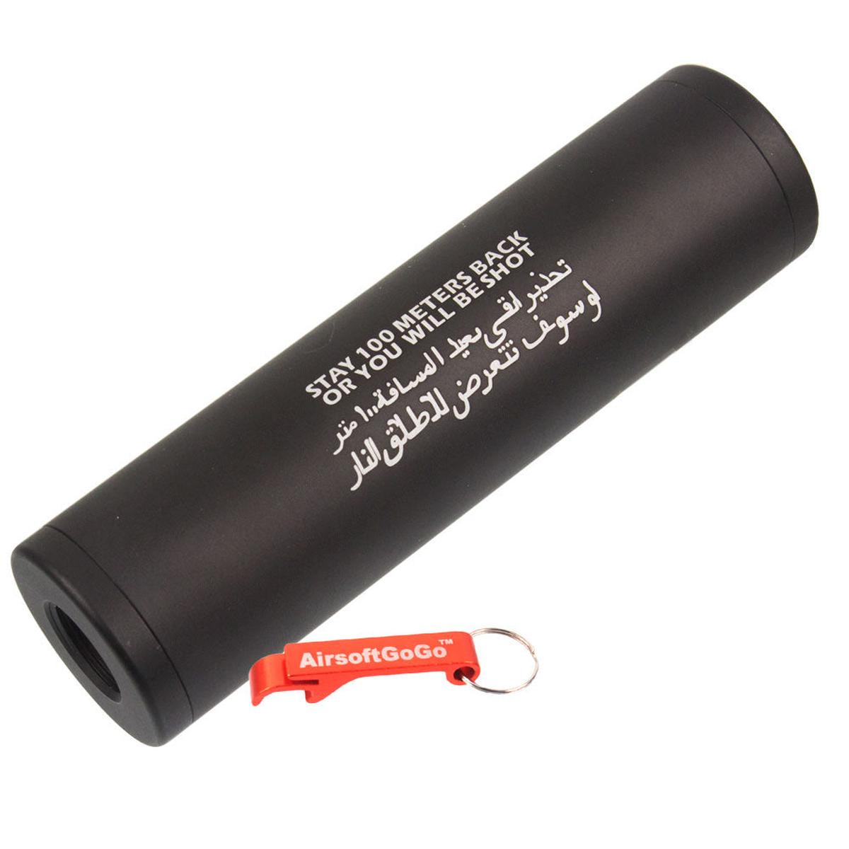 「Blackwater」 刻印、Spartan Doctrine製14mm正ネジ・逆ネジ D30 X 110mm（直径×全長) サプレッサー-AIRSOFT GOGO エアガン・サバゲー用品通販