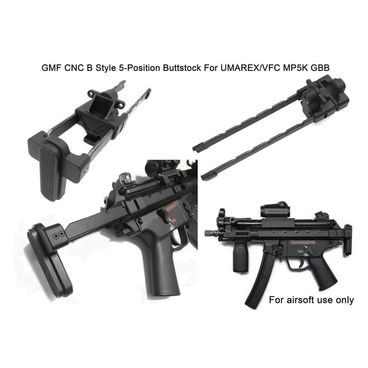 Bow Master×GMF5 5ポジション バットストック UMAREX / VFC MP5K GBBガスブローバック専用-AIRSOFT GOGO エアガン・サバゲー用品通販