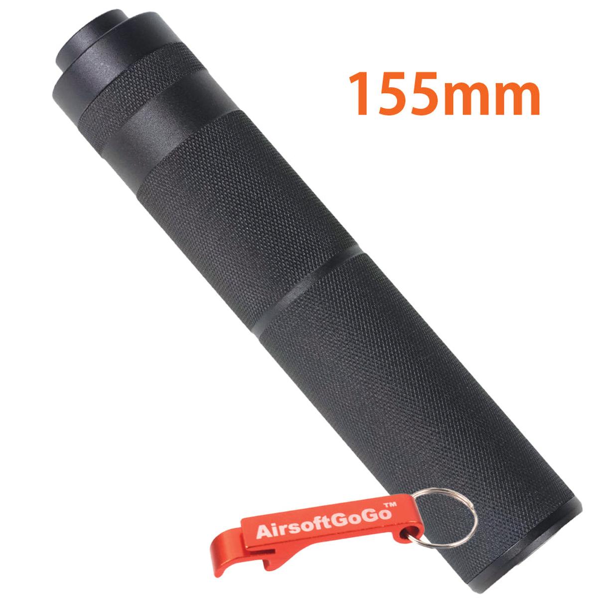 BW Bタイプ 155mm サプレッサー (14mm逆ネジ ) 電動ガン用 (ブラックカラー)-AIRSOFT GOGO エアガン・サバゲー用品通販