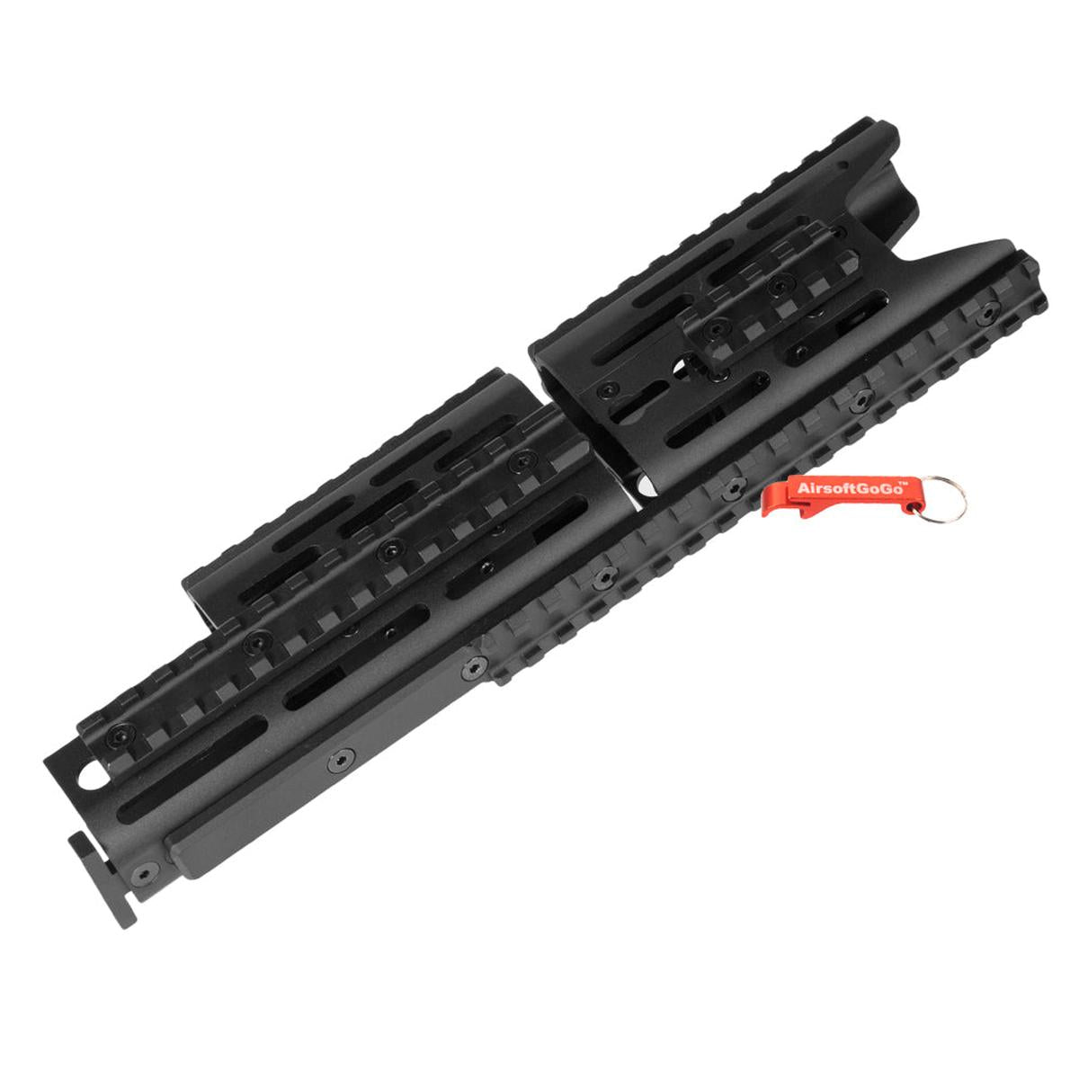 CYMA電動ガン AKシリーズ用アルミ 11インチ KeyModキーモッド レール ハンドガード (ブラックカラー)-AIRSOFT GOGO エアガン・サバゲー用品通販
