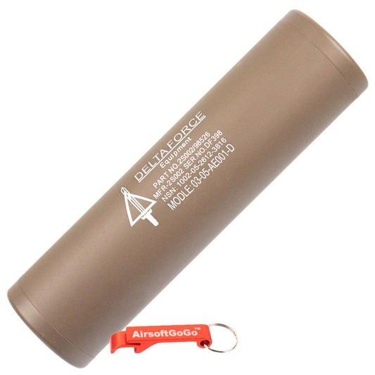 「DELTA FORCE」 刻印、Spartan Doctrine製14mm正ネジ・逆ネジD30 X 110mm（直径×全長) サプレッサー-AIRSOFT GOGO エアガン・サバゲー用品通販