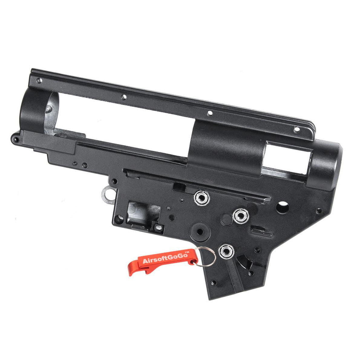 E&C M4 Ver.2 8mm軸受 スチール QDメカボックスシェルセット (ブラックカラー)-AIRSOFT GOGO エアガン・サバゲー用品通販