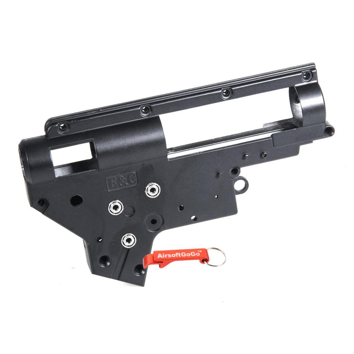 E&C M4 Ver.2 8mm軸受 スチール QDメカボックスシェルセット (ブラックカラー)-AIRSOFT GOGO エアガン・サバゲー用品通販