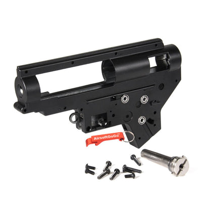 E&C M4 Ver.2 8mm軸受 スチール QDメカボックスシェルセット (ブラックカラー)-AIRSOFT GOGO エアガン・サバゲー用品通販