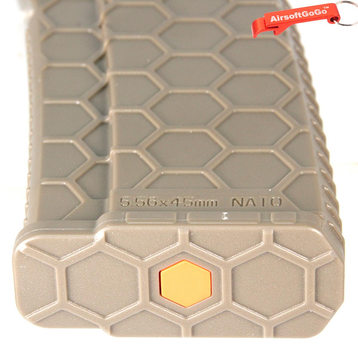 ECO 電動ガンM4用 Hexmag 120連マガジン (5本入り、ダークアース色)-AIRSOFT GOGO エアガン・サバゲー用品通販