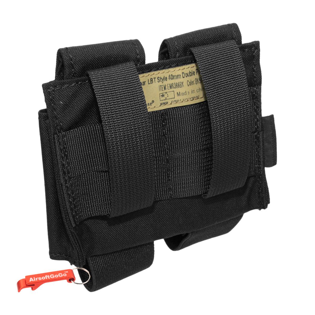 EMERSON Gear 40mm モスカート ダブルポーチ/マルチカム （黒）-AIRSOFT GOGO エアガン・サバゲー用品通販