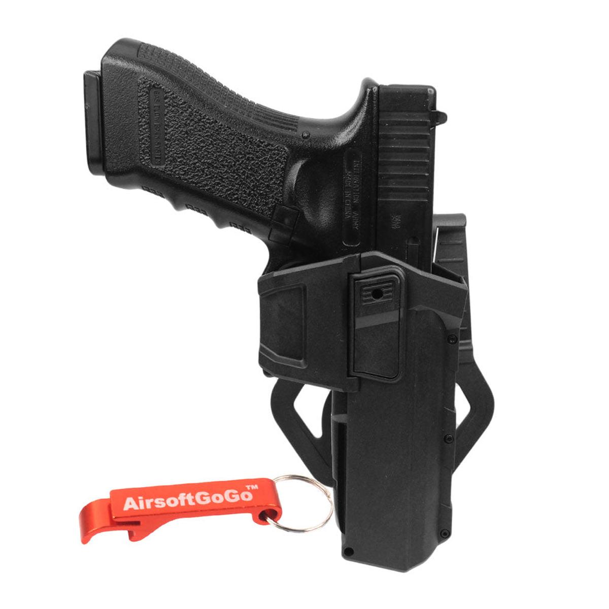 G17/G18/G19対応ピストル ホルスター 右用 (黒)-AIRSOFT GOGO エアガン・サバゲー用品通販