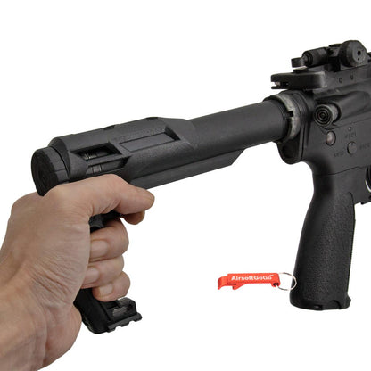 ガスブローバック / 電動ガンM4用 SLONG エルゴノミック ストック(ブラック)-AIRSOFT GOGO エアガン・サバゲー用品通販