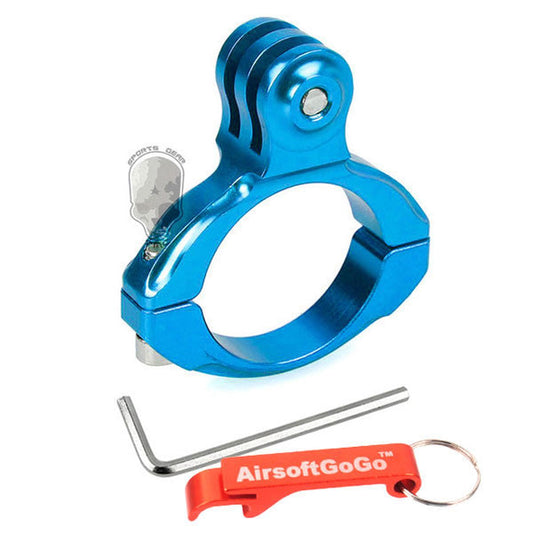 GoPro ヒーロー2/3+ 用ハンドルバー(31.8mm) 自転車/バイクオートバイ アルミハンドル マウントアダプター （青）-AIRSOFT GOGO エアガン・サバゲー用品通販