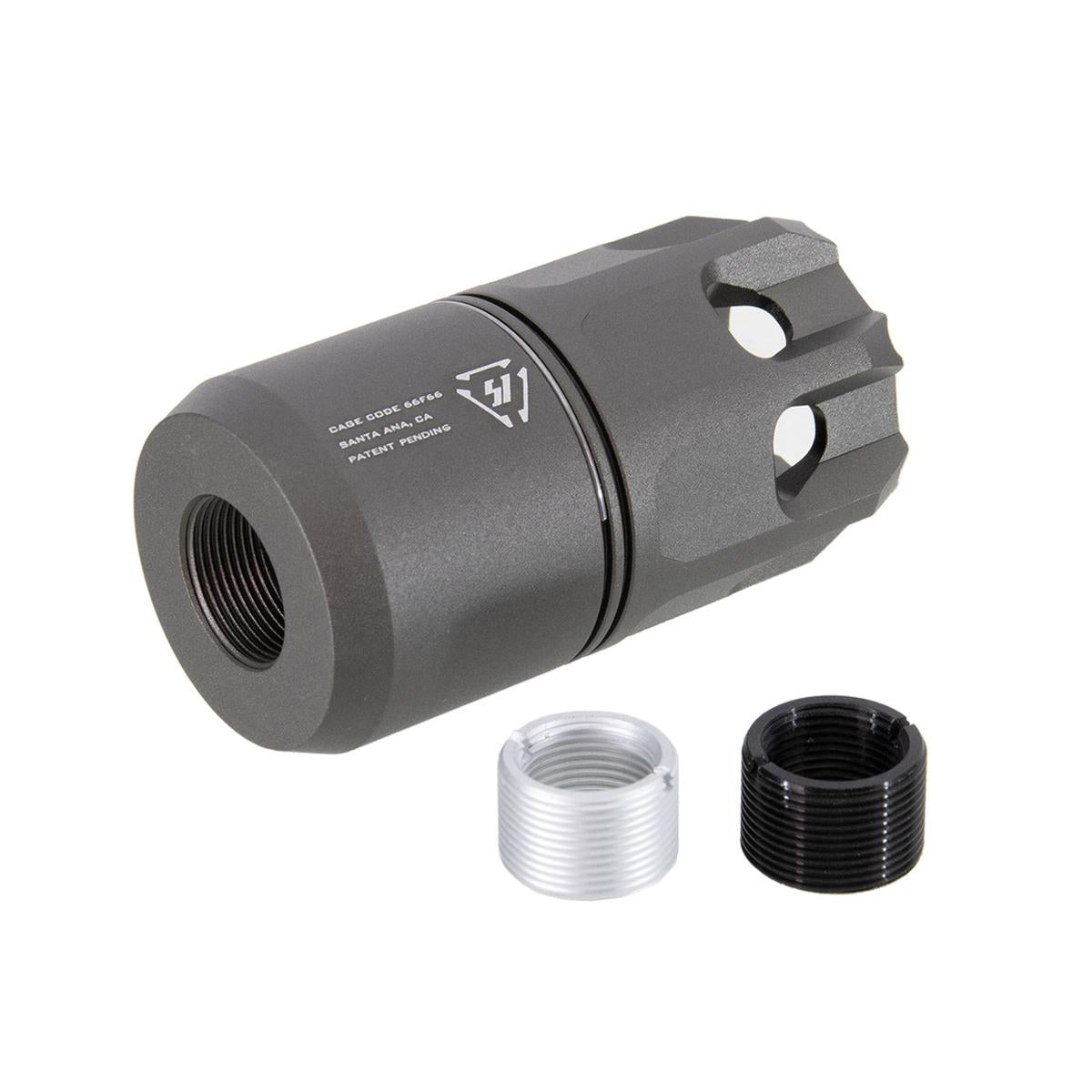 G&P ストライクインダストリーズ オプレッサー M4 14mm CW & 14mm CCW専用（マズルデバイス）-グレー-AIRSOFT GOGO エアガン・サバゲー用品通販
